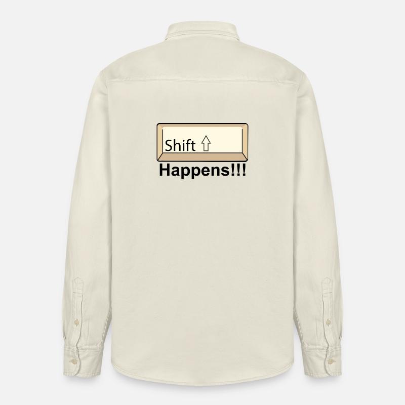 Shift Key Minimal Keyboard Design - Relaxed Fit Unisex Organic Shirt by Stanley/Stella - soft Ecru
