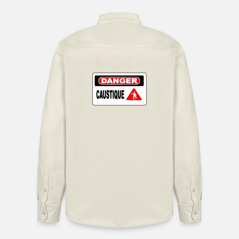 Panneau Danger Caustique - Chemise unisexe coupe décontractée bio Stanley/Stella - écru doux