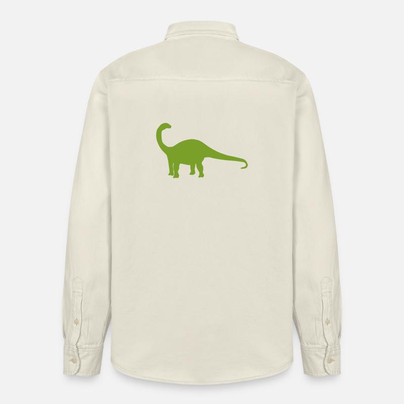 Saurier Silhouette Grün - Relaxed Fit Unisex Organic Hemd von Stanley/Stella - Natur