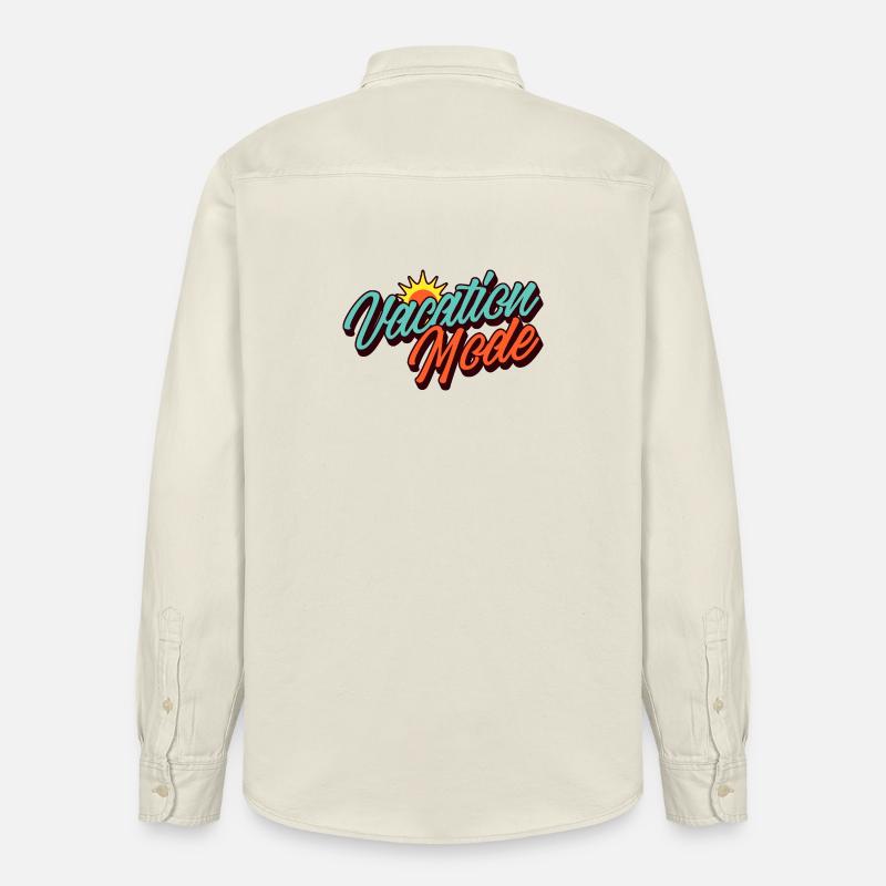 Vacation Mode Urlaubsmodus Retro Sonnen-Design - Relaxed Fit Unisex Organic Hemd von Stanley/Stella - Natur