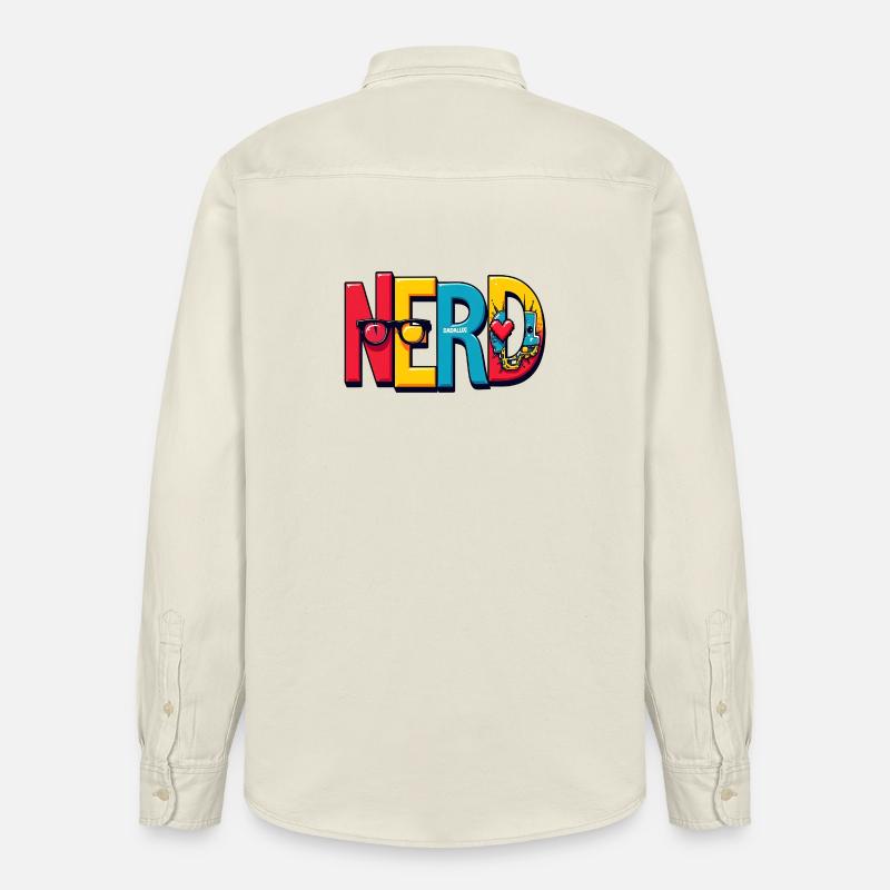 Nerd Chromatique Typographie 3D - Chemise unisexe coupe décontractée bio Stanley/Stella - écru doux