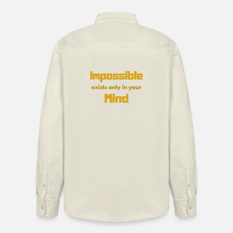 Impossible Mindset Typography - Chemise unisexe coupe décontractée bio Stanley/Stella - écru doux