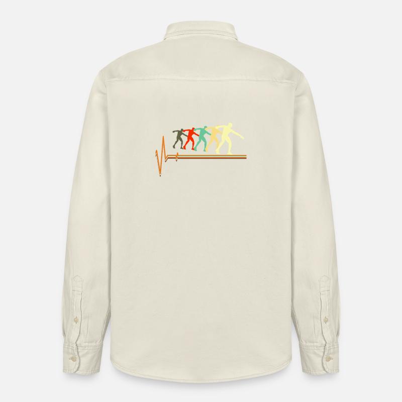 Shot Put Evolution Retro Herzschlag Pulskunst - Relaxed Fit Unisex Organic Hemd von Stanley/Stella - Natur