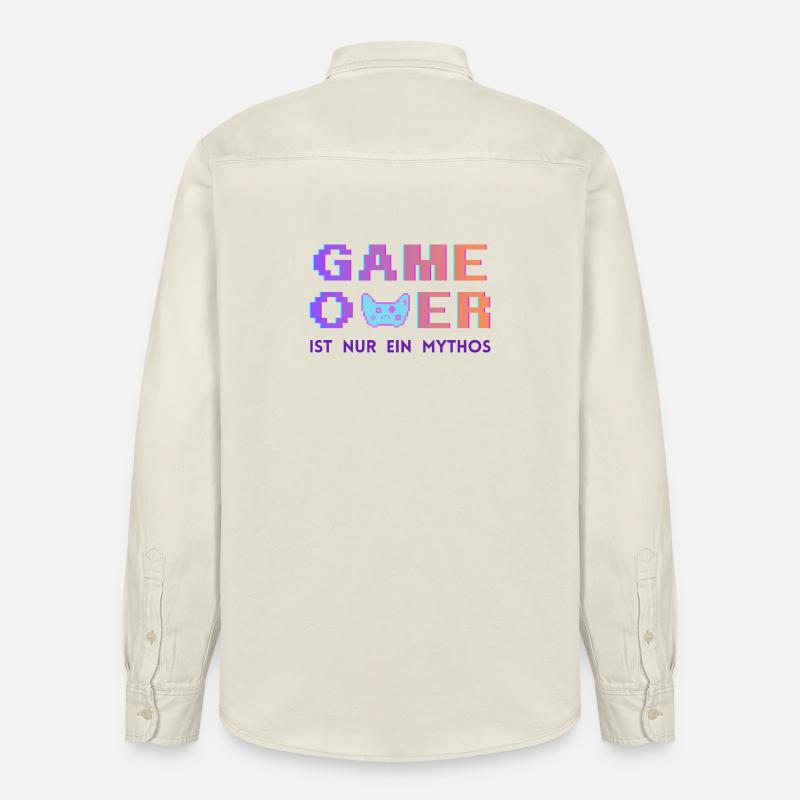 Game Over Mythos Pixel Gradient - Chemise unisexe coupe décontractée bio Stanley/Stella - écru doux
