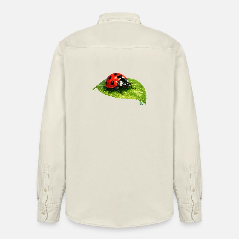 Coccinelle sur la feuille - Chemise unisexe coupe décontractée bio Stanley/Stella - écru doux