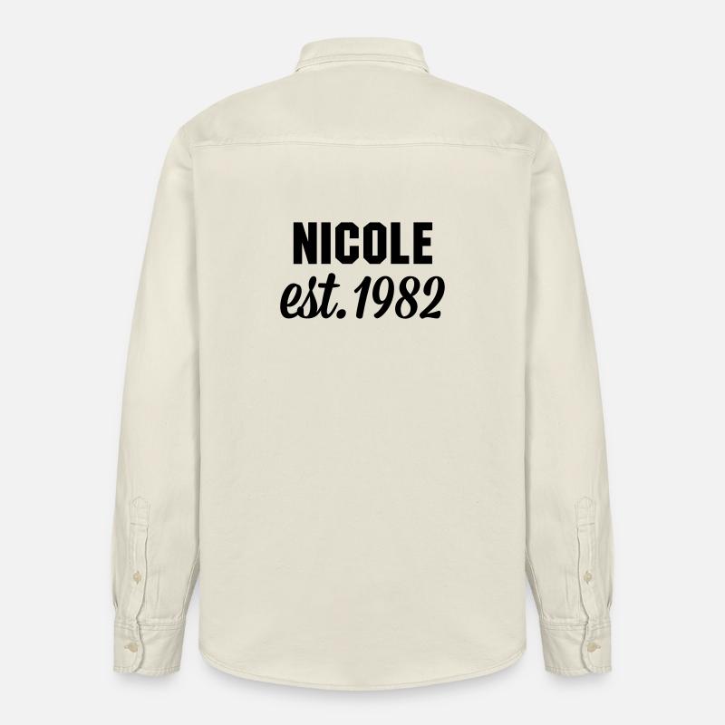 Nicole est 1982 - Relaxed Fit Unisex Organic Hemd von Stanley/Stella - Natur