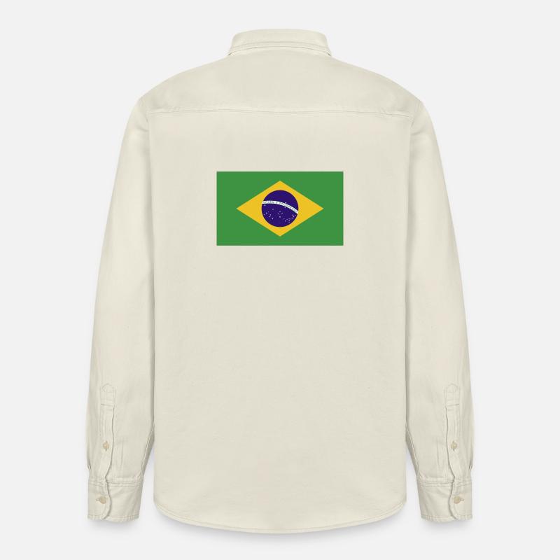 Drapeau national du Brésil - Chemise unisexe coupe décontractée bio Stanley/Stella - écru doux