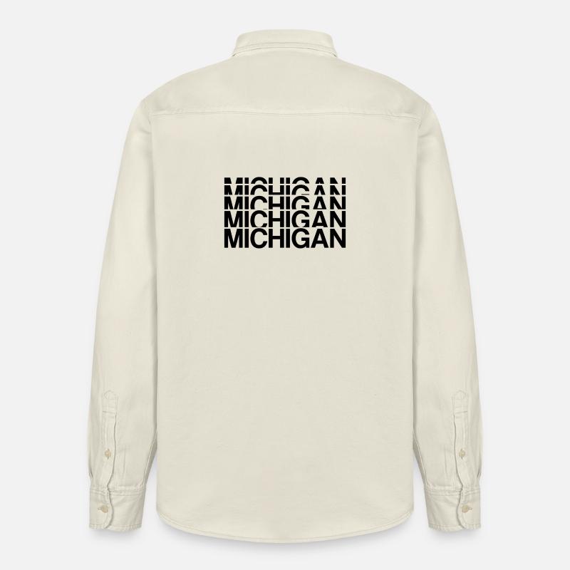 Séquence de la ligne du Michigan - Chemise unisexe coupe décontractée bio Stanley/Stella - écru doux