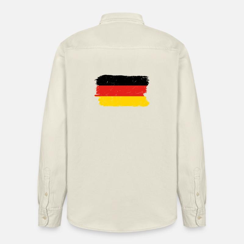 Graphique du drapeau rouge jaune - Chemise unisexe coupe décontractée bio Stanley/Stella - écru doux
