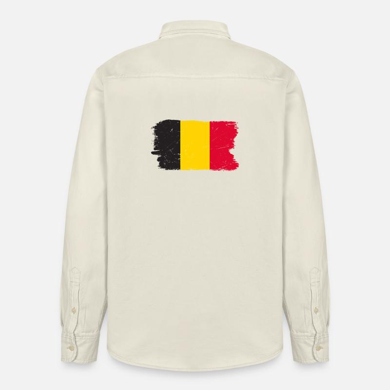 Drapeau belge coup de pinceau - Chemise unisexe coupe décontractée bio Stanley/Stella - écru doux