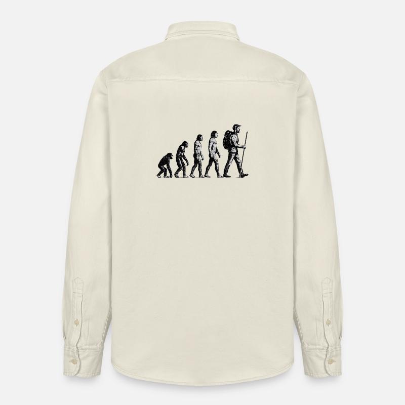 Evolution to Wandersmann Grunge Design - Relaxed Fit Unisex Organic Shirt by Stanley/Stella - soft Ecru