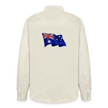 Drapeau australien Australie - Chemise unisexe coupe décontractée bio Stanley/Stella - écru doux - Dos - AI Model Male 178 light (178cm)