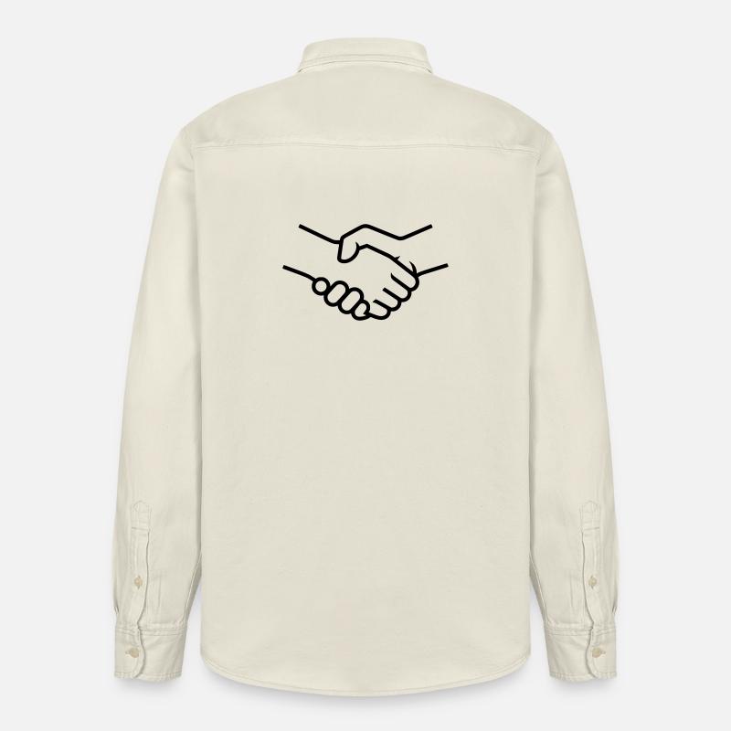 Poignée de main Travail d’équipe - Chemise unisexe coupe décontractée bio Stanley/Stella - écru doux
