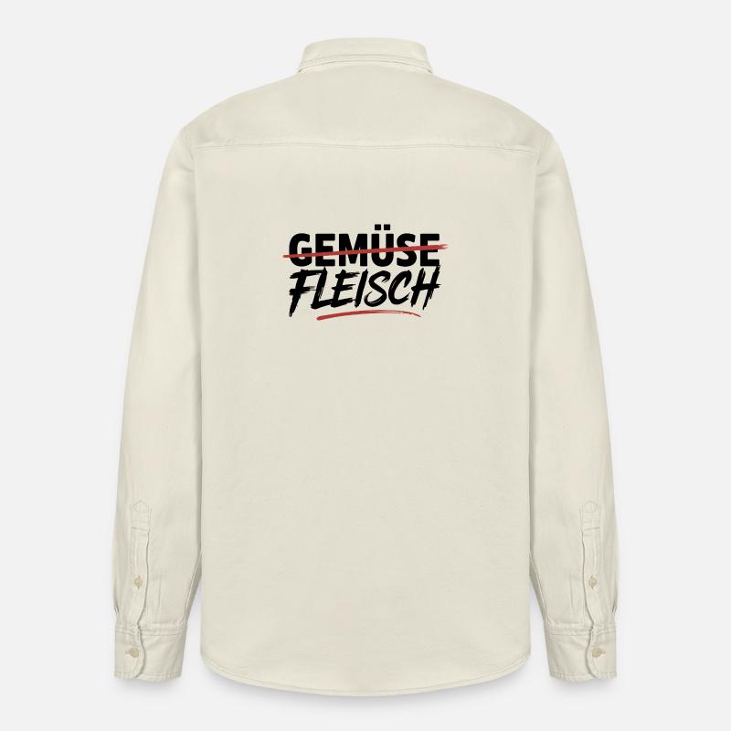  Gemüse Durchgestrichen Fleisch Unterstrichen - Relaxed Fit Unisex Organic Hemd von Stanley/Stella - Natur