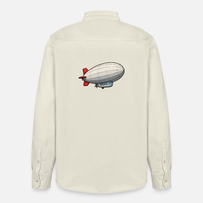 Luftschiff Cartoon Zeppelin - Relaxed Fit Unisex Organic Hemd von Stanley/Stella - Natur