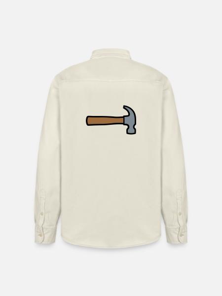 Carpenter's Hammer Tool Icon - Relaxed Fit Unisex Organic Shirt by Stanley/Stella - soft Ecru