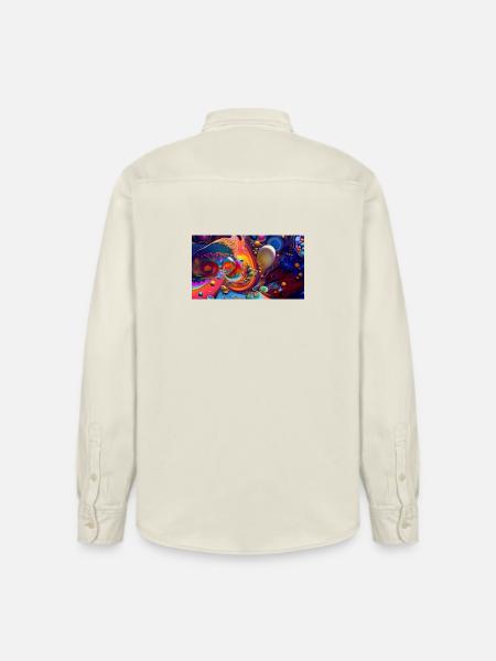 Vivid Abstract Swirl Burst - Relaxed Fit Unisex Organic Shirt by Stanley/Stella - soft Ecru