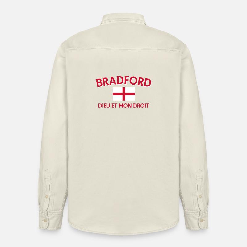 Drapeau de Bradford avec devise - Chemise unisexe coupe décontractée bio Stanley/Stella - écru doux
