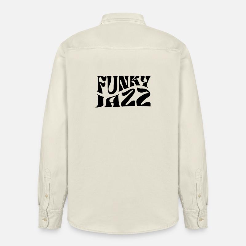 Funky Jazz Musik-Logo-Design - Relaxed Fit Unisex Organic Hemd von Stanley/Stella - Natur