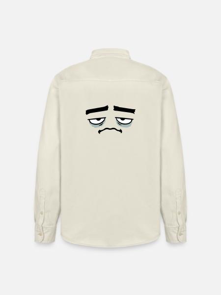 Grumpy sad disappointed face funny - Relaxed Fit Unisex Organic Shirt by Stanley/Stella - soft Ecru