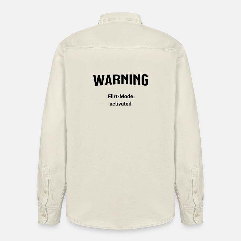 Warning - Flirt-Mode activated - Relaxed Fit Unisex Organic Hemd von Stanley/Stella - Natur