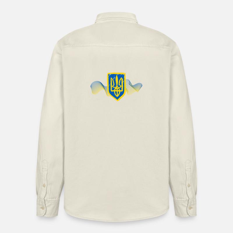 Conception de l’emblème du trident ukrainien - Chemise unisexe coupe décontractée bio Stanley/Stella - écru doux