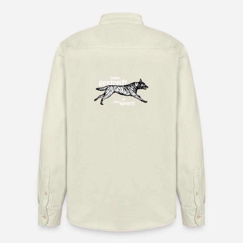 Mieux rayé que petit - blanc - Chemise unisexe coupe décontractée bio Stanley/Stella - écru doux