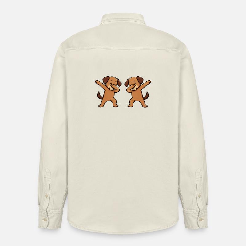 Bande dessinée de dabbing de chien - Chemise unisexe coupe décontractée bio Stanley/Stella - écru doux