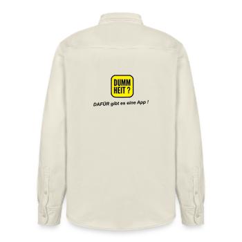 App stupid - Relaxed Fit Unisex Organic Shirt by Stanley/Stella - soft Ecru - Back - AI Model Male 178 light (178cm)