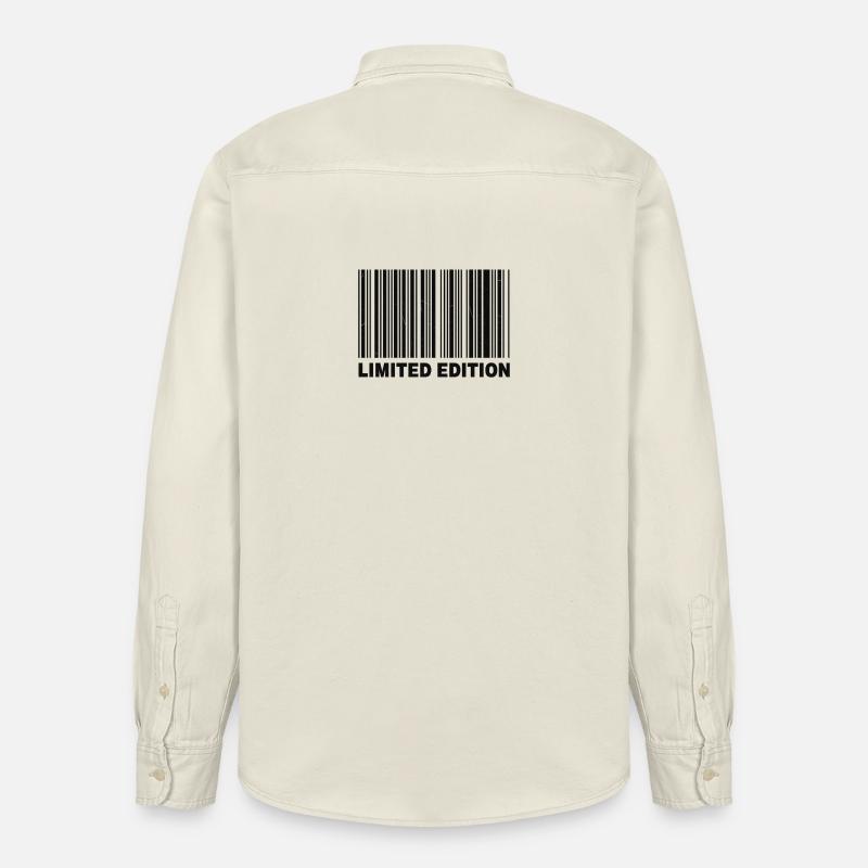 ÉDITION LIMITÉE - CODE-BARRES - Chemise unisexe coupe décontractée bio Stanley/Stella - écru doux