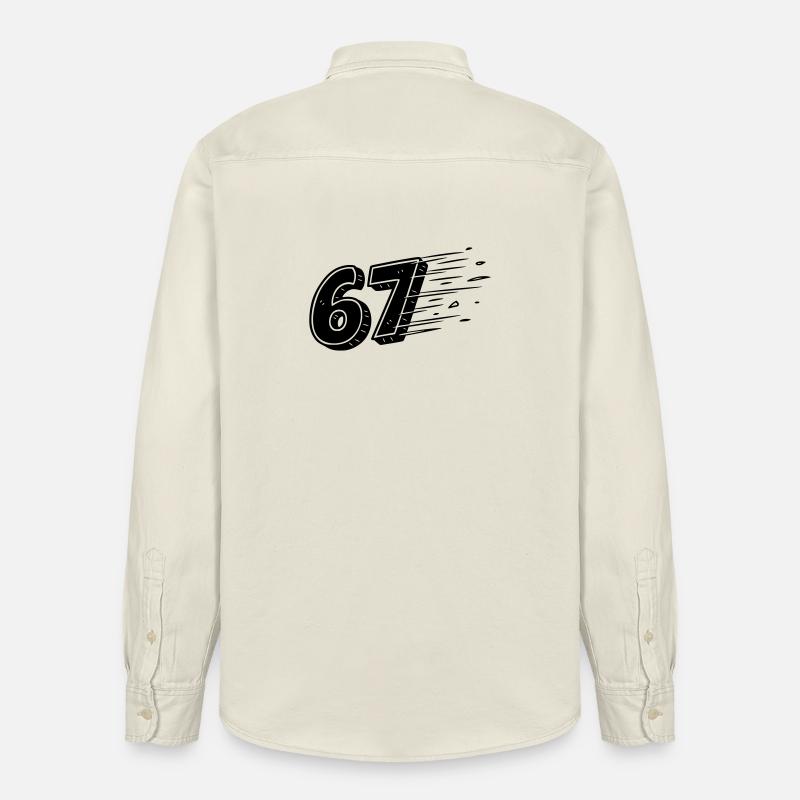 67 Meme Speedlines – Numéro Fast Comic - Chemise unisexe coupe décontractée bio Stanley/Stella - écru doux