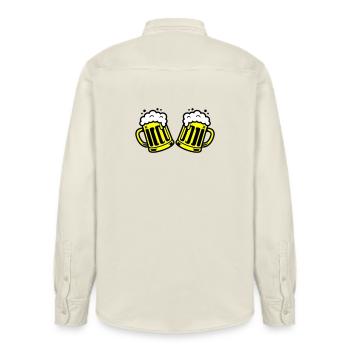 Bier Bierkrug Prost Comic - Relaxed Fit Unisex Organic Hemd von Stanley/Stella - Natur - Hinten - AI Model Male 178 light (178cm)