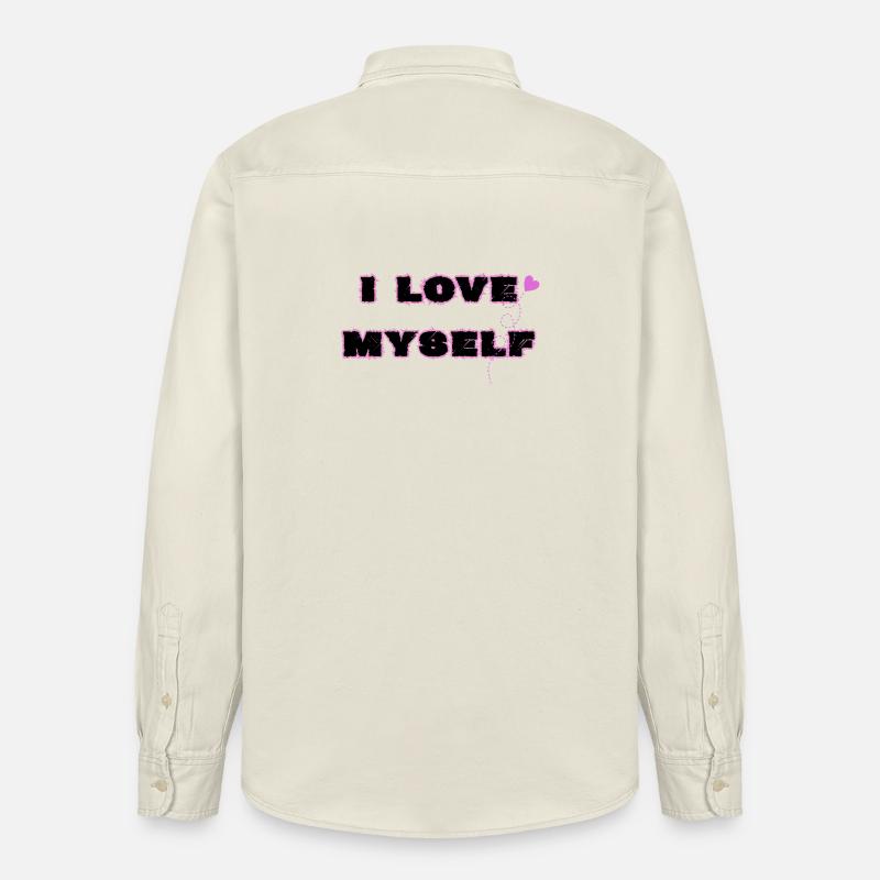 L’amour de soi, je m’aime moi-même - Chemise unisexe coupe décontractée bio Stanley/Stella - écru doux
