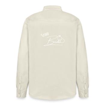Team Bride - Relaxed Fit Unisex Organic Shirt by Stanley/Stella - soft Ecru - Back - AI Model Male 178 light (178cm)