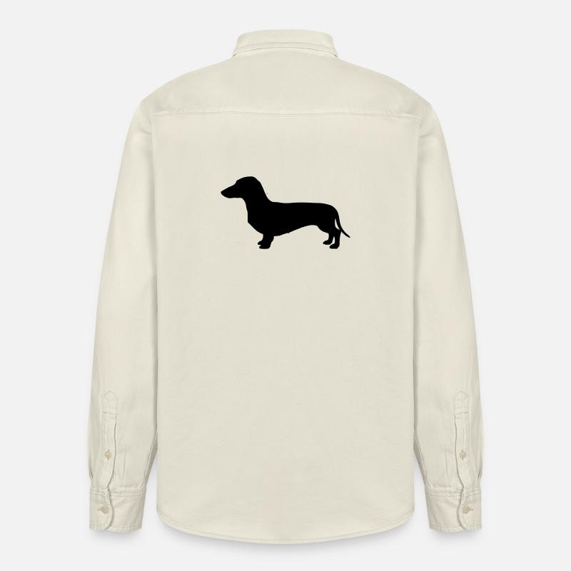 Dackel Teckel Silhouette - Relaxed Fit Unisex Organic Hemd von Stanley/Stella - Natur