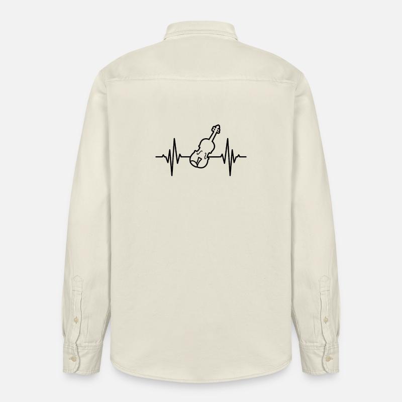 Battement cardiaque ECG de violon - Chemise unisexe coupe décontractée bio Stanley/Stella - écru doux