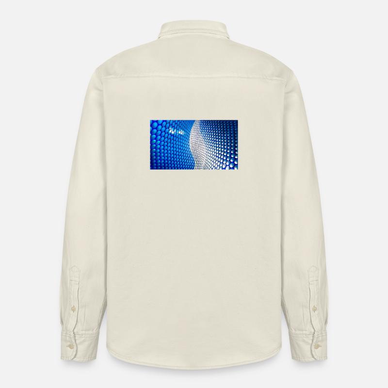 Cobalt Bubblewave Abstract - Relaxed Fit Unisex Organic Hemd von Stanley/Stella - Natur