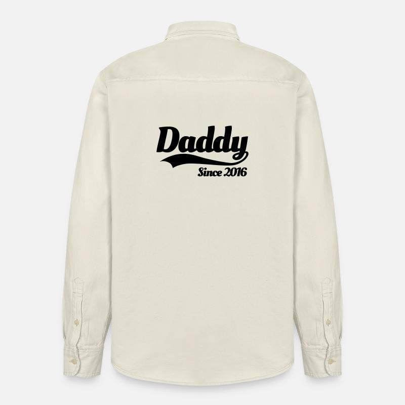 Daddy since 2016 - Chemise unisexe coupe décontractée bio Stanley/Stella - écru doux