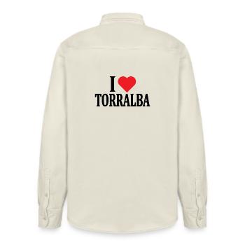 t-shirt Io amo Torralba t-shirt Sardegna - Chemise unisexe coupe décontractée bio Stanley/Stella - écru doux - Dos - AI Model Male 178 light (178cm)