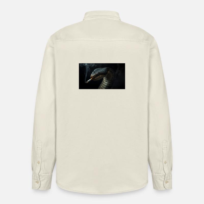  Cobra Schlange mit Zigarette - Relaxed Fit Unisex Organic Hemd von Stanley/Stella - Natur
