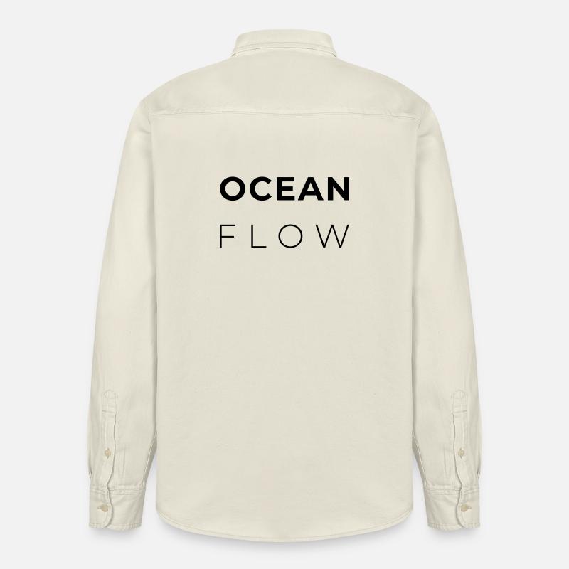 OCEAN FLOW - Minimalist Atlantic Design - Chemise unisexe coupe décontractée bio Stanley/Stella - écru doux