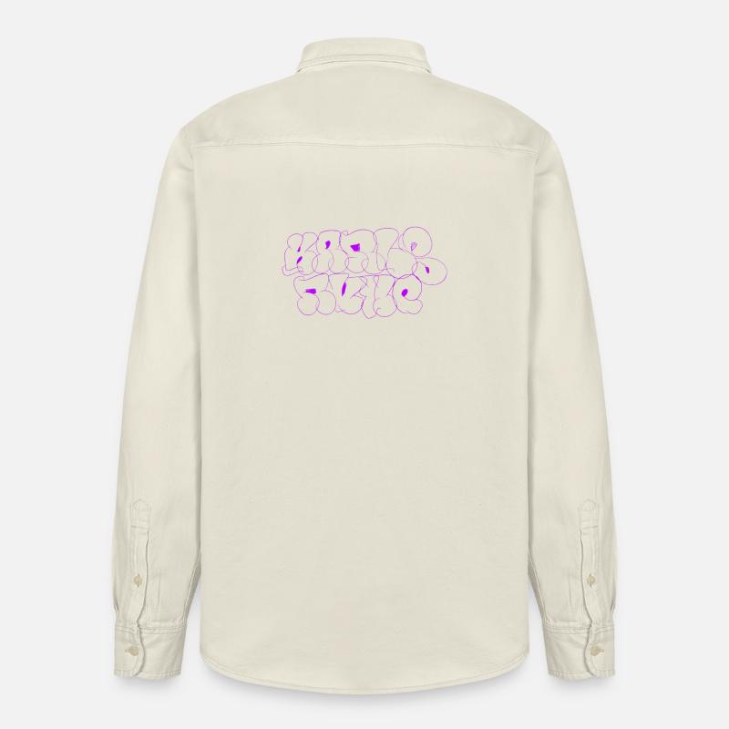 Graffiti violet de Karlsruhe Vomissement - Chemise unisexe coupe décontractée bio Stanley/Stella - écru doux