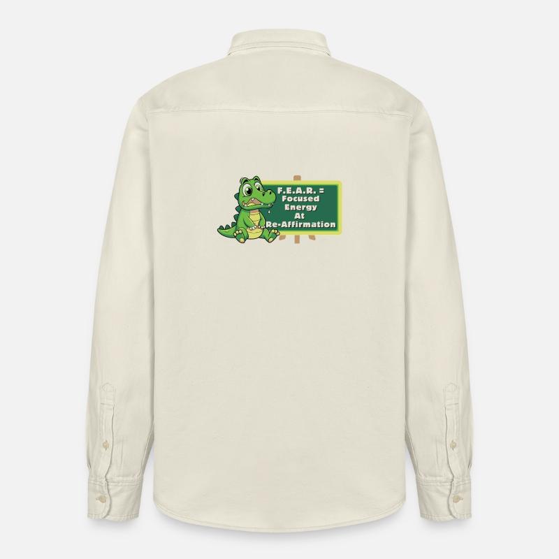 Crock : PEUR = Énergie Concentrée à la Réaffirmation - Chemise unisexe coupe décontractée bio Stanley/Stella - écru doux