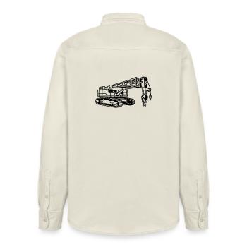Crane Machine - Relaxed Fit Unisex Organic Shirt by Stanley/Stella - soft Ecru - Back - AI Model Male 178 light (178cm)