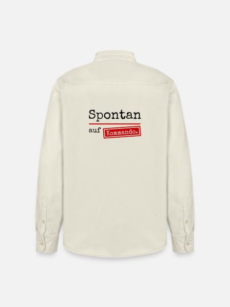 Spontan auf Kommando_weiss - Relaxed Fit Unisex Organic Hemd von Stanley/Stella - Natur