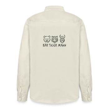 Bärtiger Mann – Wortwitz für Bartträger - Relaxed Fit Unisex Organic Hemd von Stanley/Stella - Natur - Hinten - AI Model Male 178 light (178cm)