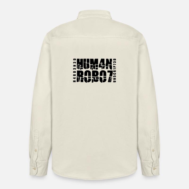 hardened human robot unscripted - Relaxed Fit Unisex Organic Hemd von Stanley/Stella - Natur