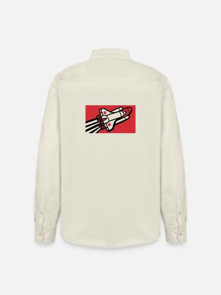 Space Shuttle Silhouette - Relaxed Fit Unisex Organic Shirt by Stanley/Stella - soft Ecru