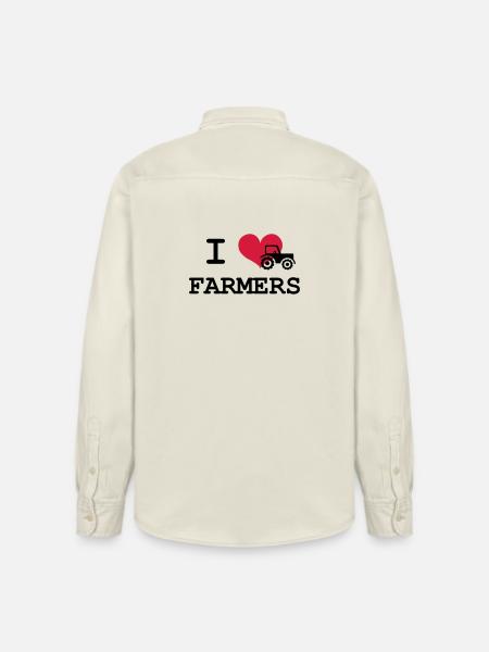 I Love Farmers - Relaxed Fit Unisex Organic Shirt by Stanley/Stella - soft Ecru