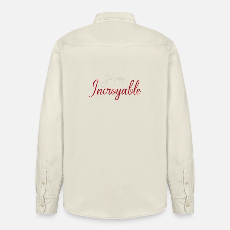 Je suis Incroyable Script Rouge - Chemise unisexe coupe décontractée bio Stanley/Stella - écru doux